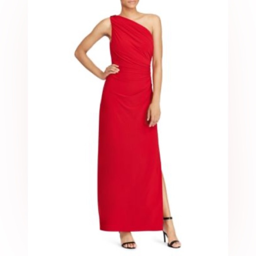 Beautiful red evening gown by Ralph Lauren.